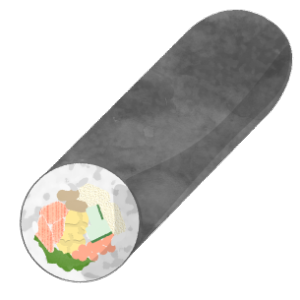 恵方巻（えほうまき）のイラスト Ilustração de EHOMEKI (Sushi especial no setsubun)