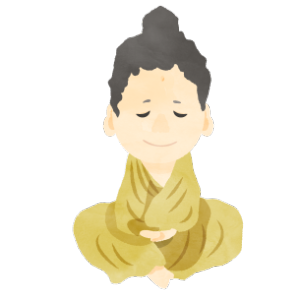 お釈迦（しゃか）さま座り姿のイラスト Ilustração de Buda Shakyamuni sentado