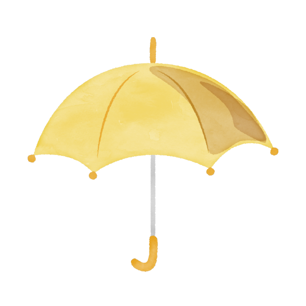 黄色い傘のイラスト　Ilustração da guarda chuva amarela